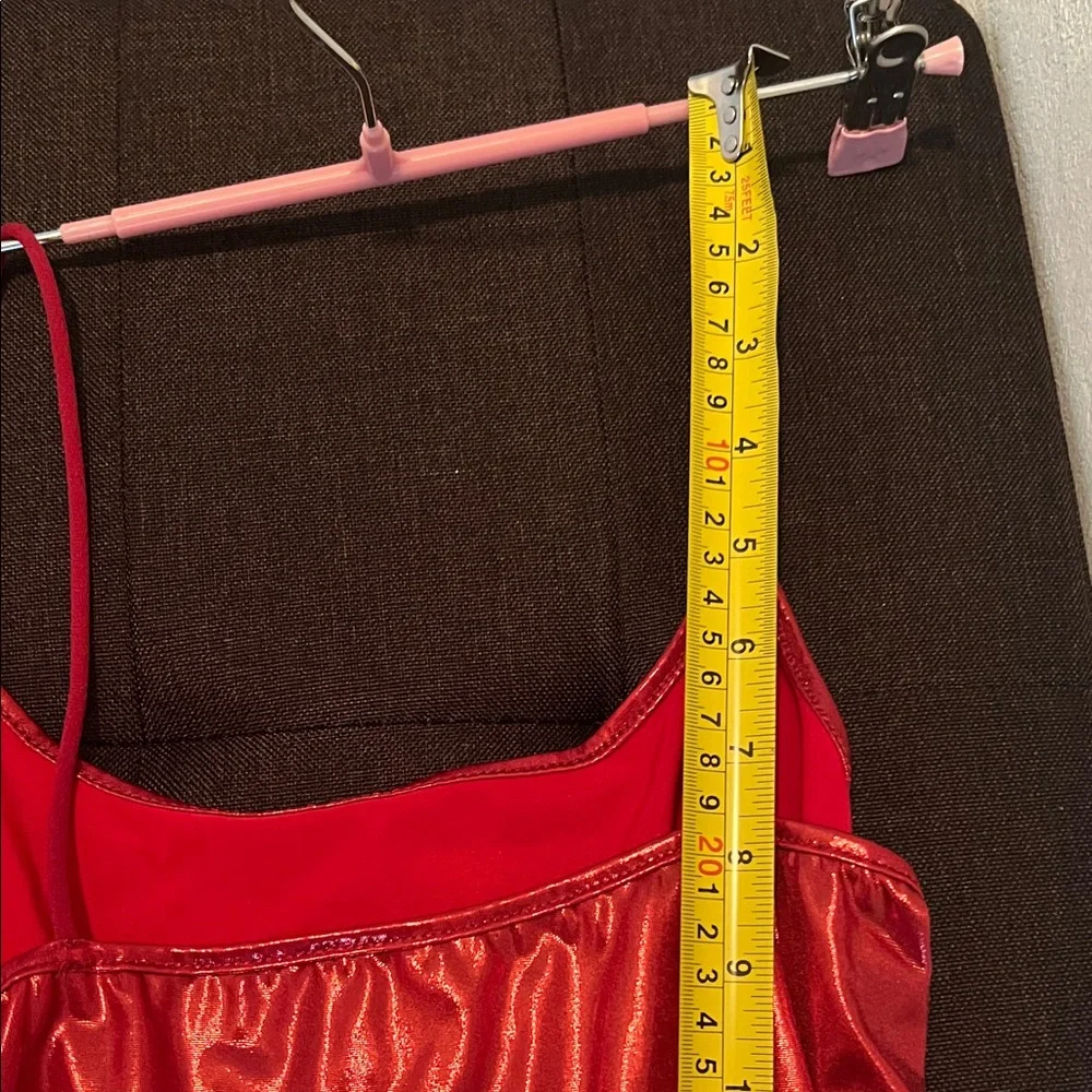 #**022**Sexy Red Satin Slip Dress - Picture 3 of 9